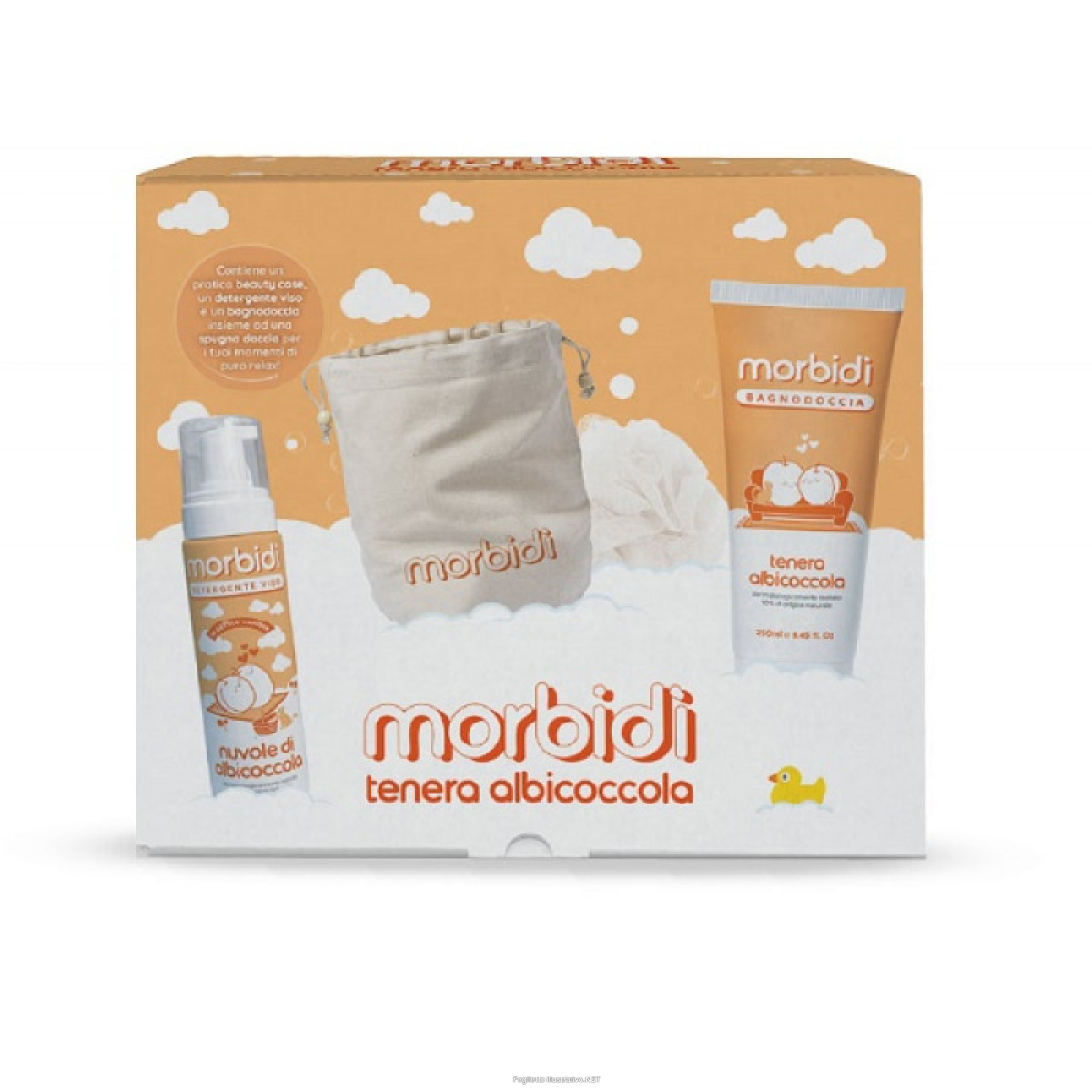 Cerca Offerte di morbidì tenera albicoccola cofanetto con spugna + bagnodoccia albicoccola +detergente viso e beauty case in regalo e acquista online