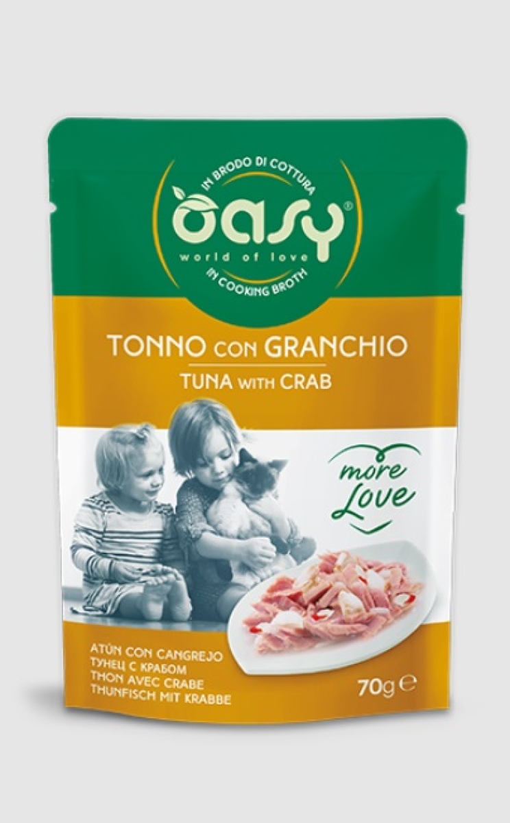 Cerca Offerte di More love tonno e granchio - alimento umido complementare per gatti adulti 70 gr e acquista online