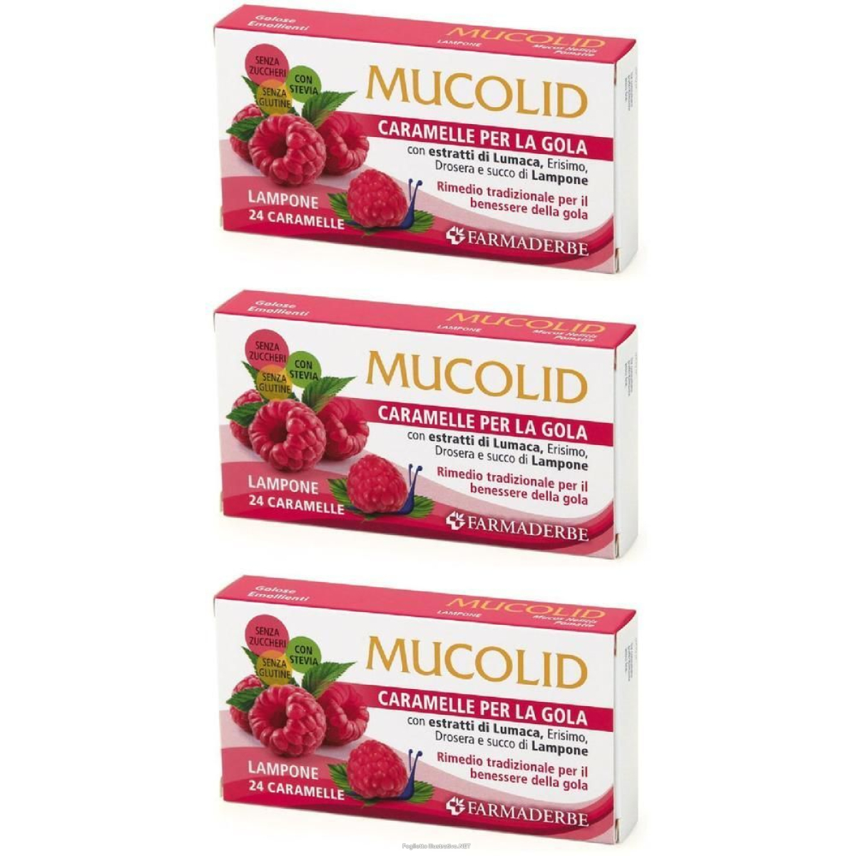 Cerca Offerte di mucolid bronc 24 caram. lumaca&lampone 3x70 g caramelle e acquista online