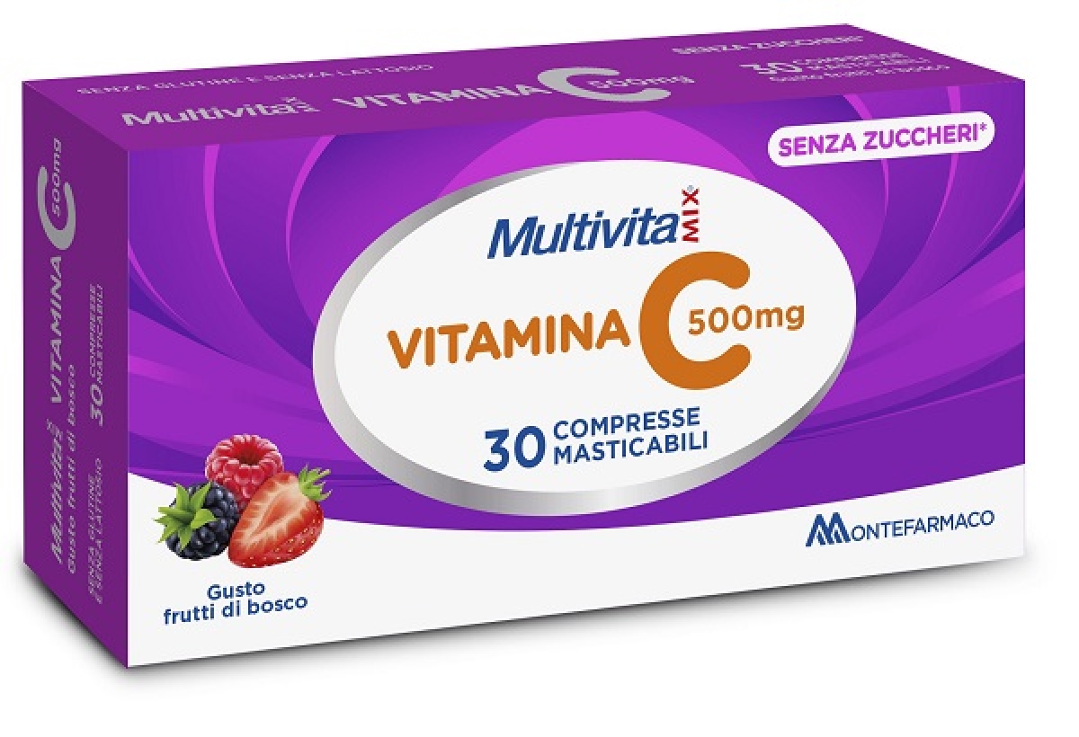 Cerca Offerte di Multivitamix vitamina c 500 mg frutti di bosco 30 compresse masticabili senza zuccheri con edulcorante senza glutine senza lattosio e acquista online