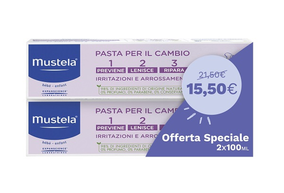 Cerca Offerte di Mustela pasta per il cambio 1 2 3 bipack protettiva per neonati con ossido di zinco 2 x 100 ml e acquista online