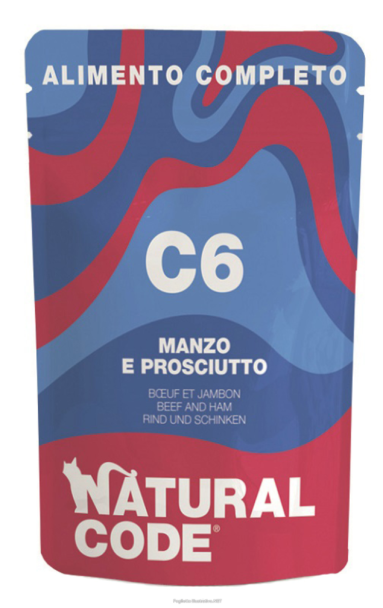 Cerca Offerte di natural code c6 manzo e prosciutto per gatti adulti busta 70g e acquista online