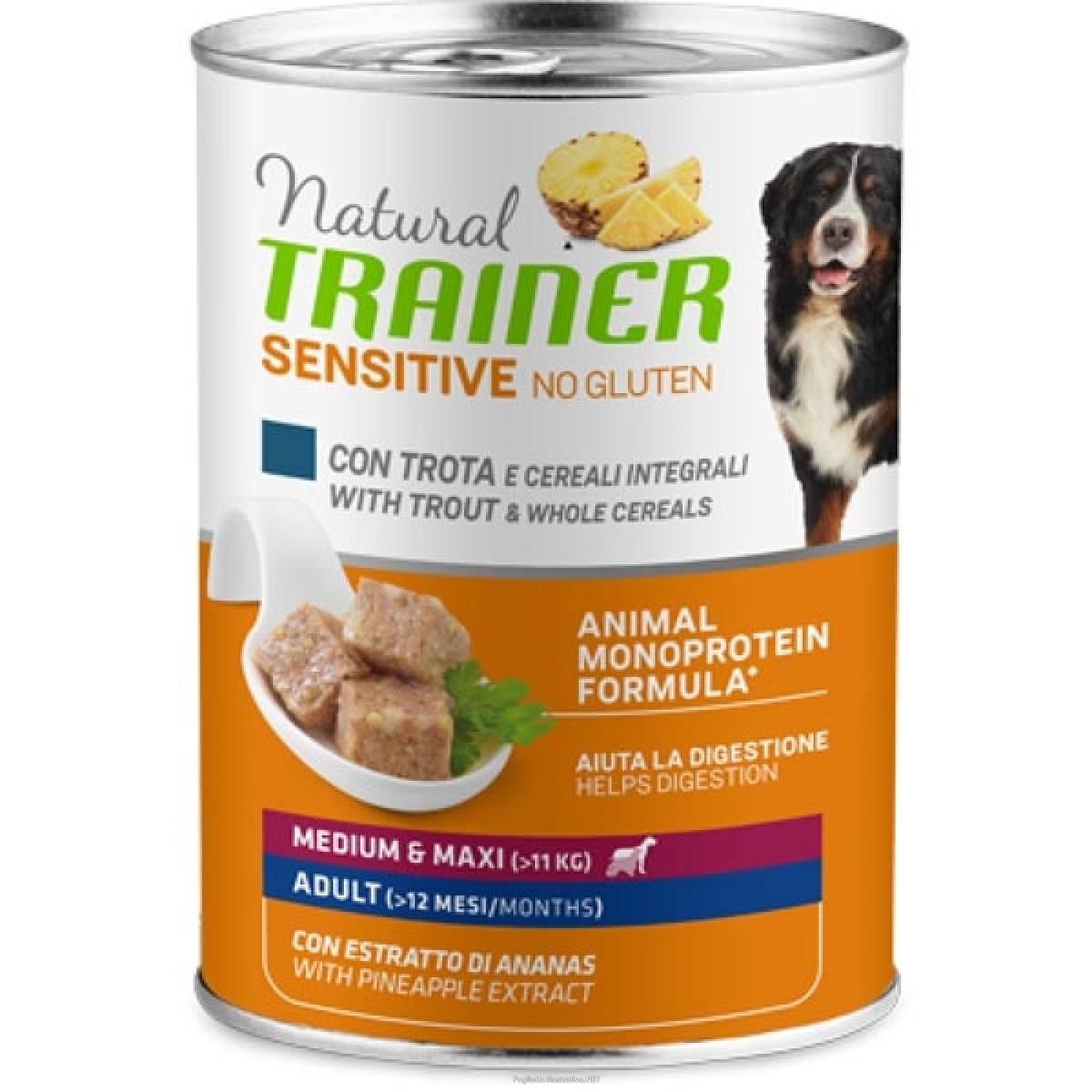 Cerca Offerte di natural trainer cane sensitive no gluten medium & maxi adult con trota e cereali 400g trainer natural e acquista online
