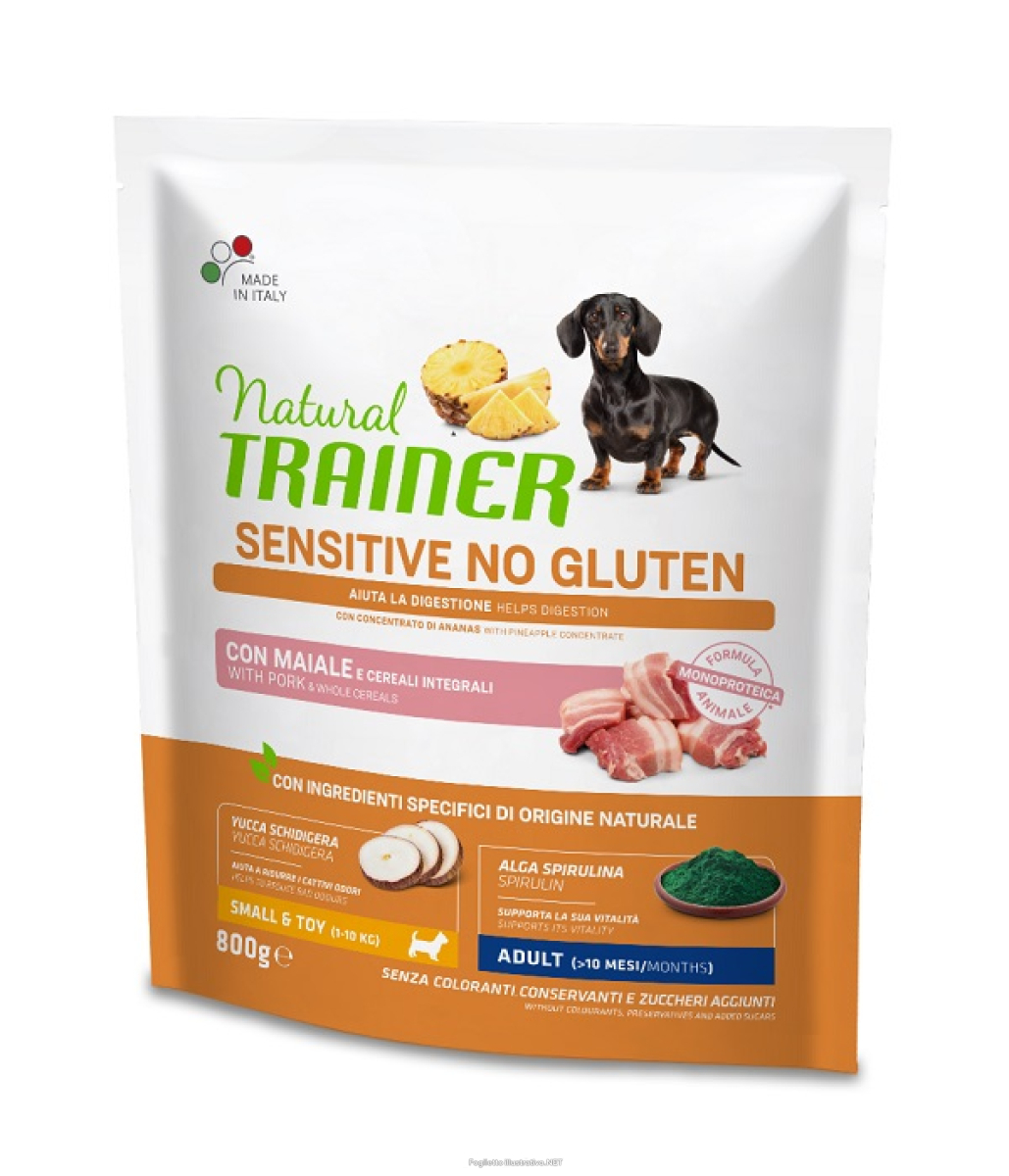 Cerca Offerte di natural trainer cane sensitive no gluten mini adult con maiale 800g trainer natural e acquista online