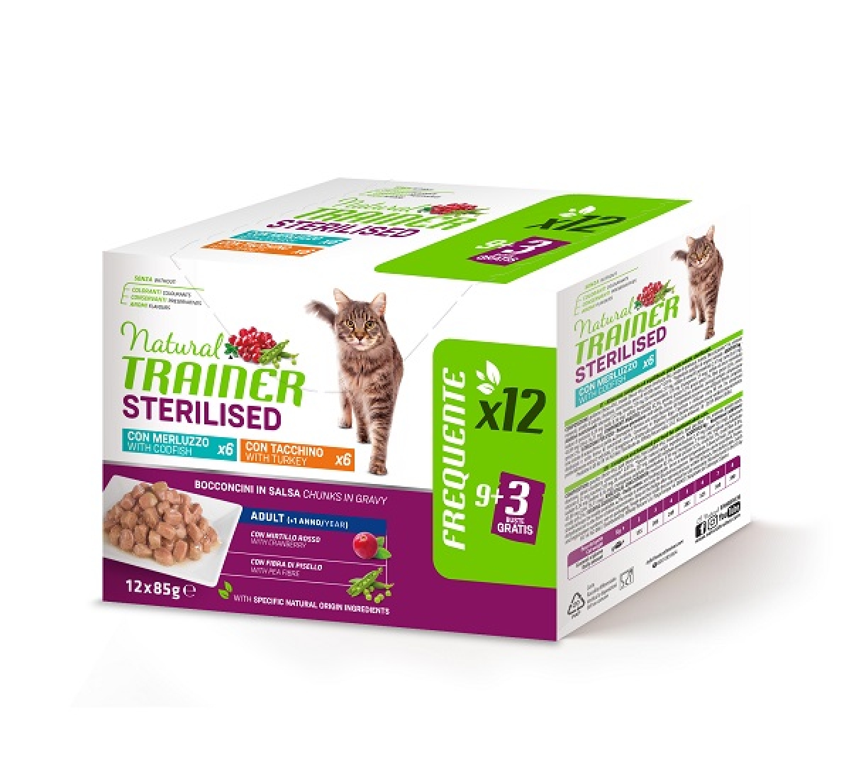 Cerca Offerte di Natural trainer gatto multipack sterilised con tacchino e merluzzo bocconcini in salsa 12x85g trainer natural e acquista online