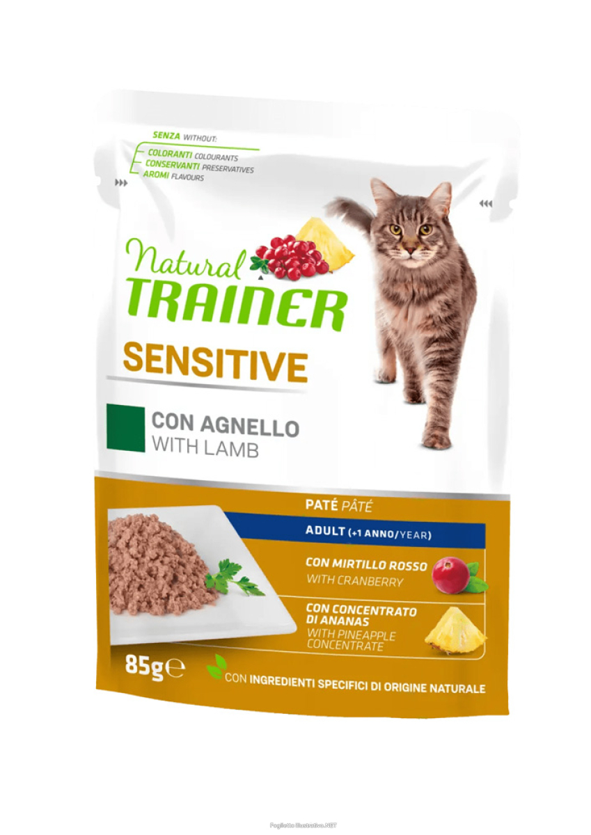 Cerca Offerte di natural trainer gatto sensitive adult con agnello paté 85g trainer natural e acquista online