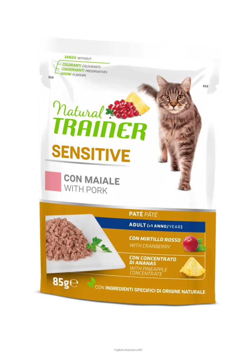 Cerca Offerte di natural trainer gatto sensitive adult con maiale paté 85g trainer natural e acquista online