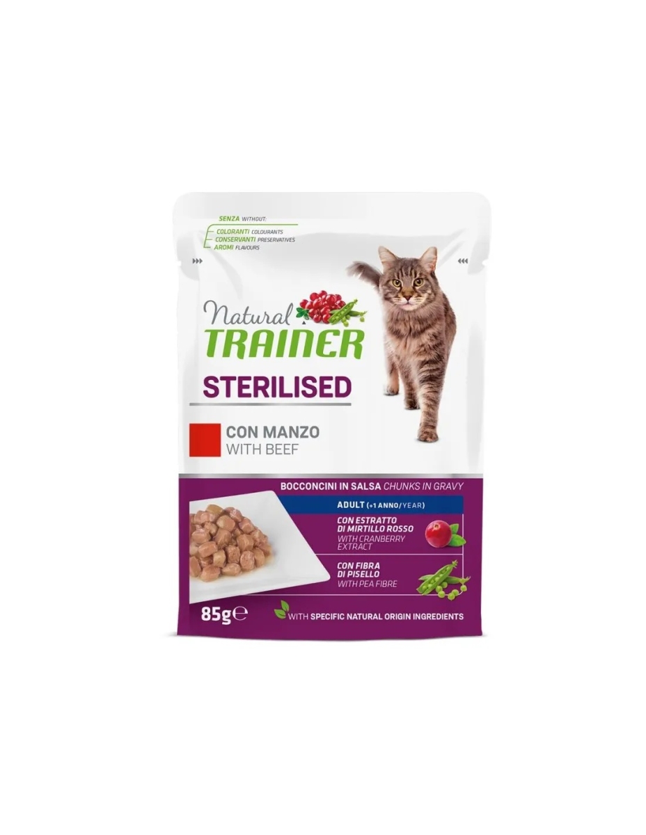 Cerca Offerte di Natural trainer gatto sterilised adult con manzo bocconcini in salsa 85g trainer natural e acquista online