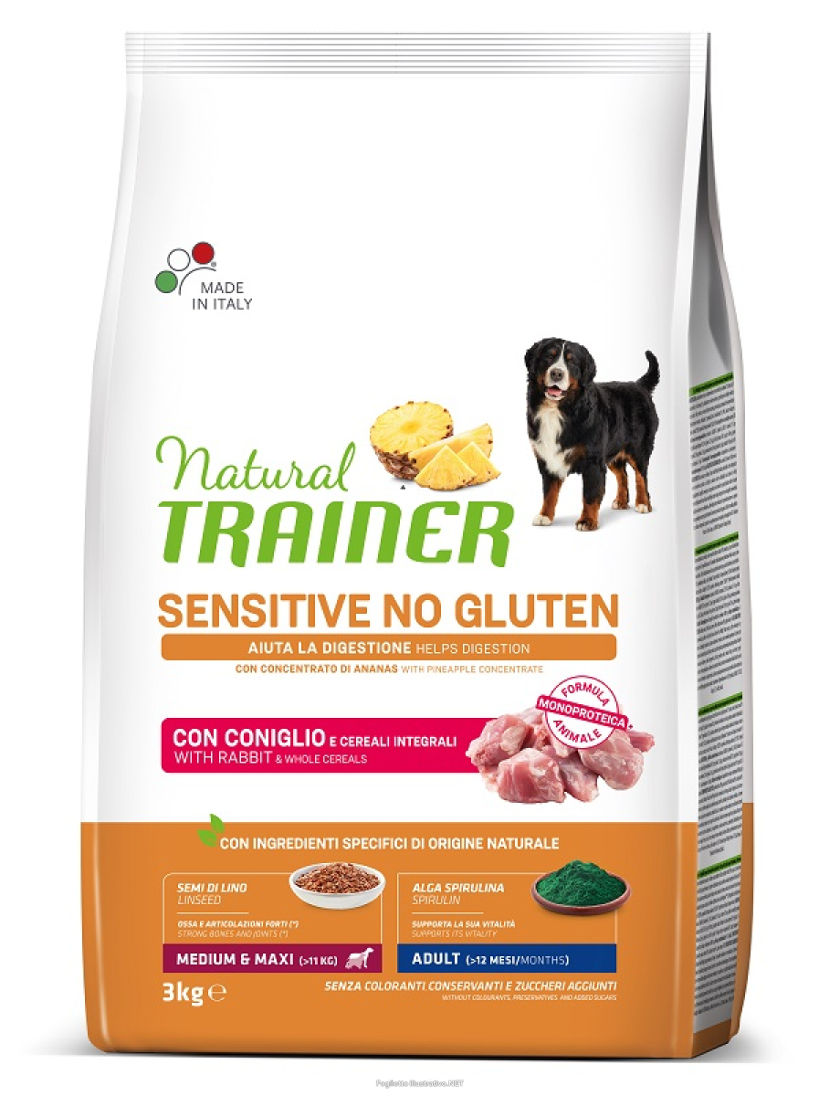 Cerca Offerte di natural trainer sensitive no gluten medium & maxi adult con coniglio per cani adulti 3kg 691c e acquista online
