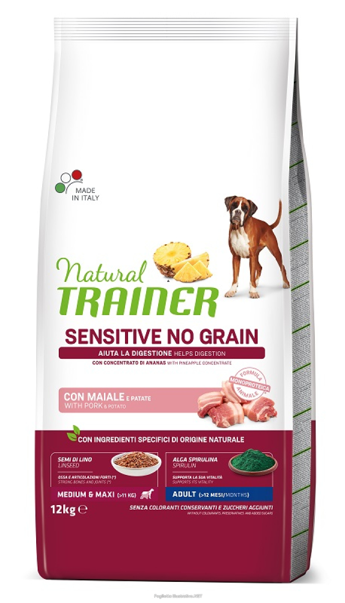 Cerca Offerte di natural trainer sensitive no grain medium & maxi adult con maiale per cani adulti 12kg 691c e acquista online