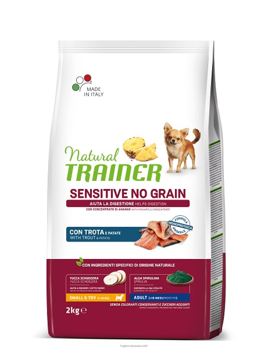 Cerca Offerte di natural trainer sensitive no grain small & toy adult con trota per cani toy 2kg 691c e acquista online