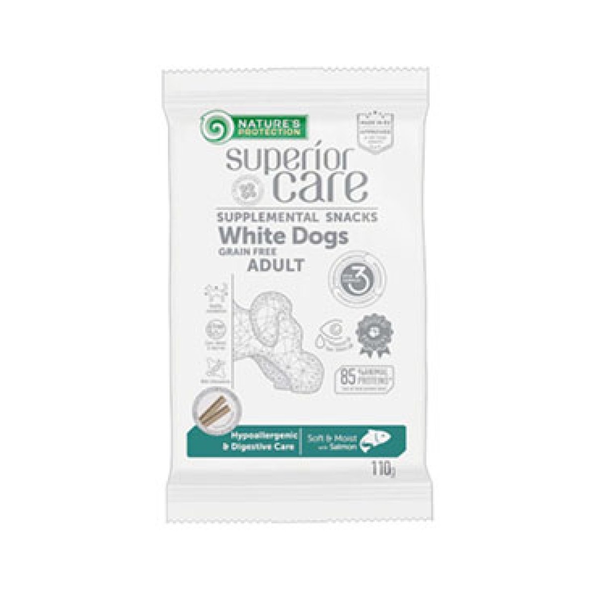 Cerca Offerte di Nature's protection superior care dog snack white adult hypoall&digestive grain free salmon 110 g e acquista online