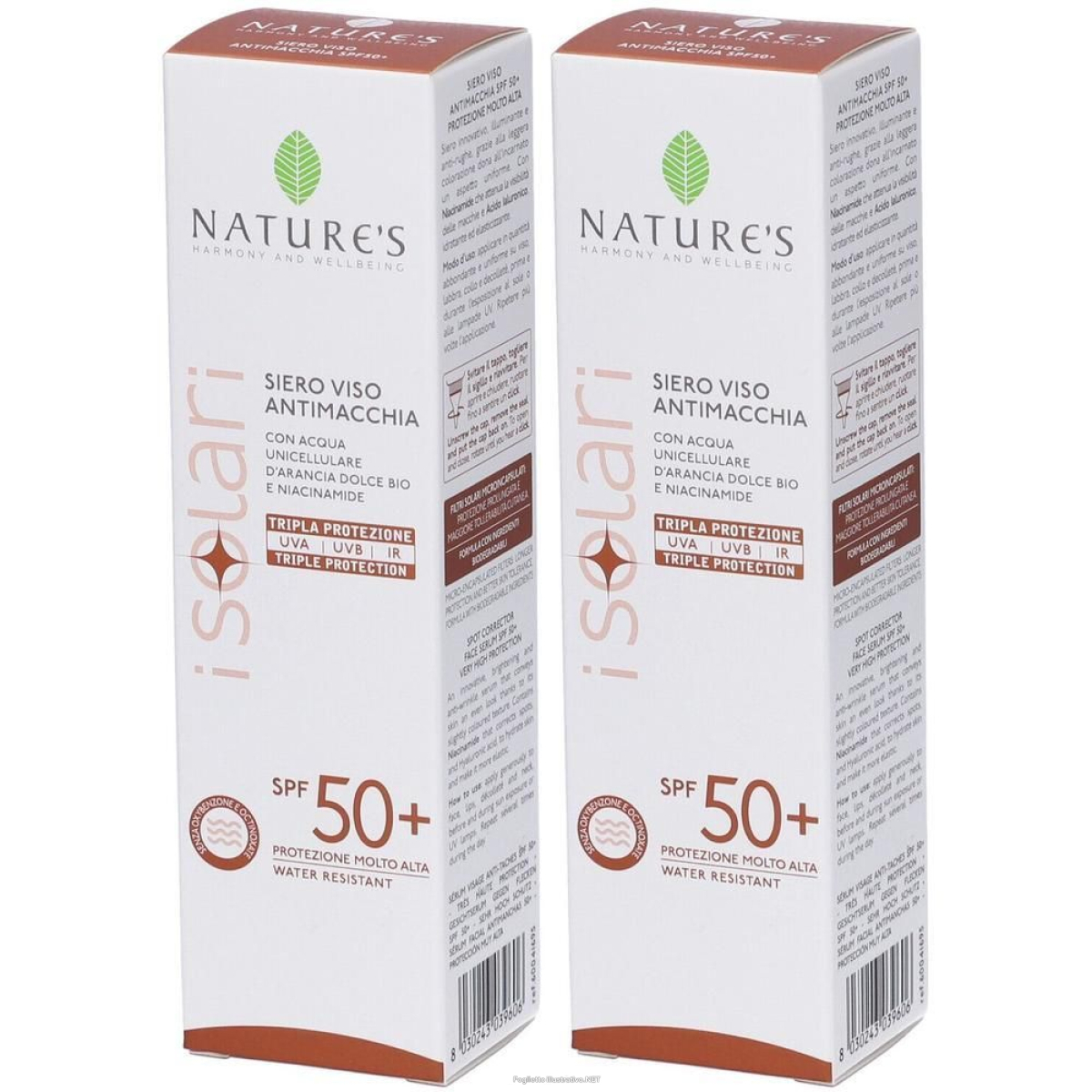 Cerca Offerte di nature's i solari siero viso antimacchia spf50+ 2x50 ml e acquista online