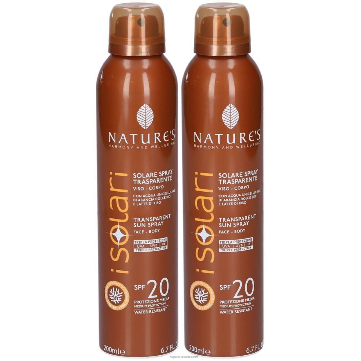 Cerca Offerte di nature's isolari solare spray trasparente spf 20 2x200 ml e acquista online