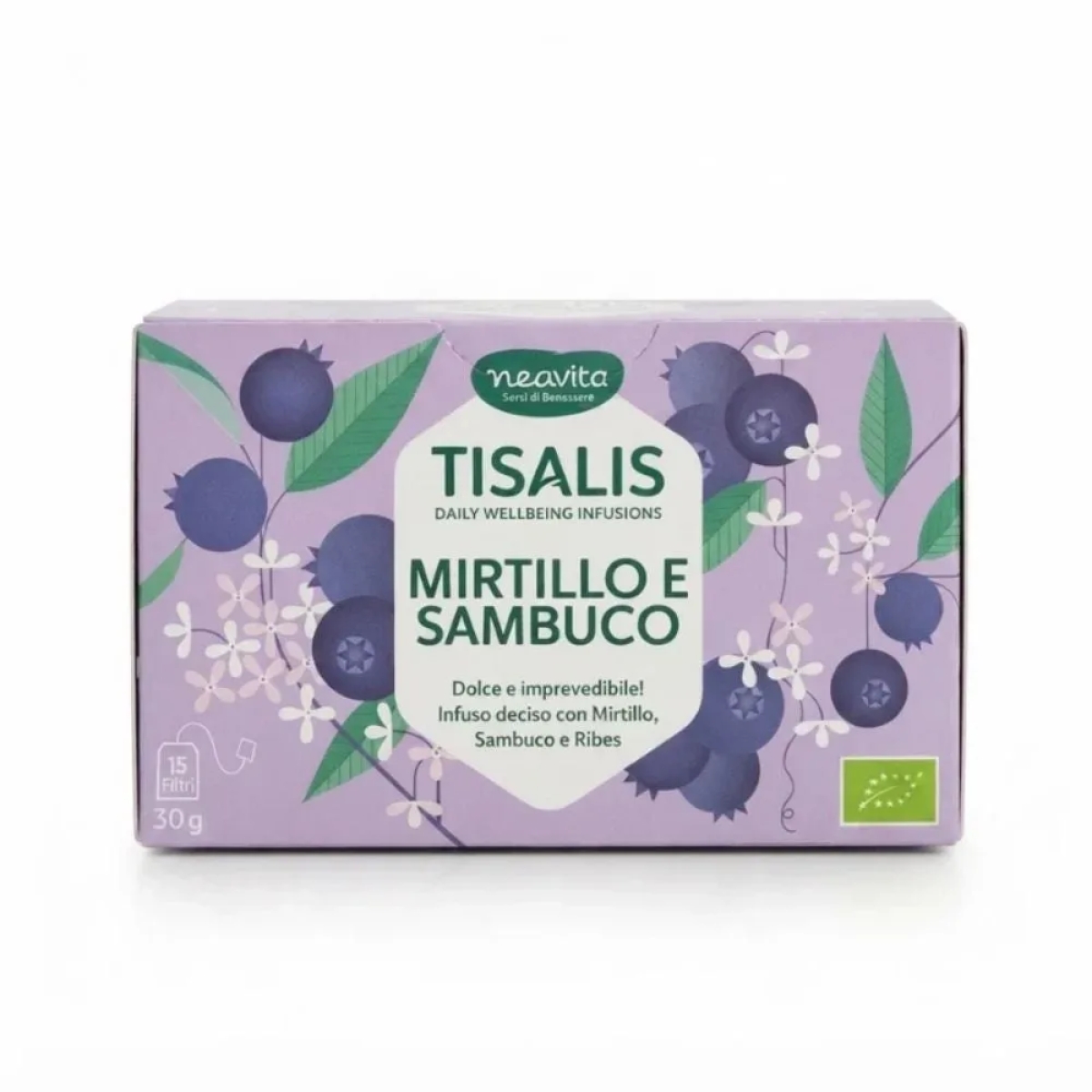 Cerca Offerte di Neavita tisalis mirtillo e sambuco bio infuso ad azione antiossidante e drenante, 15 filtri e acquista online