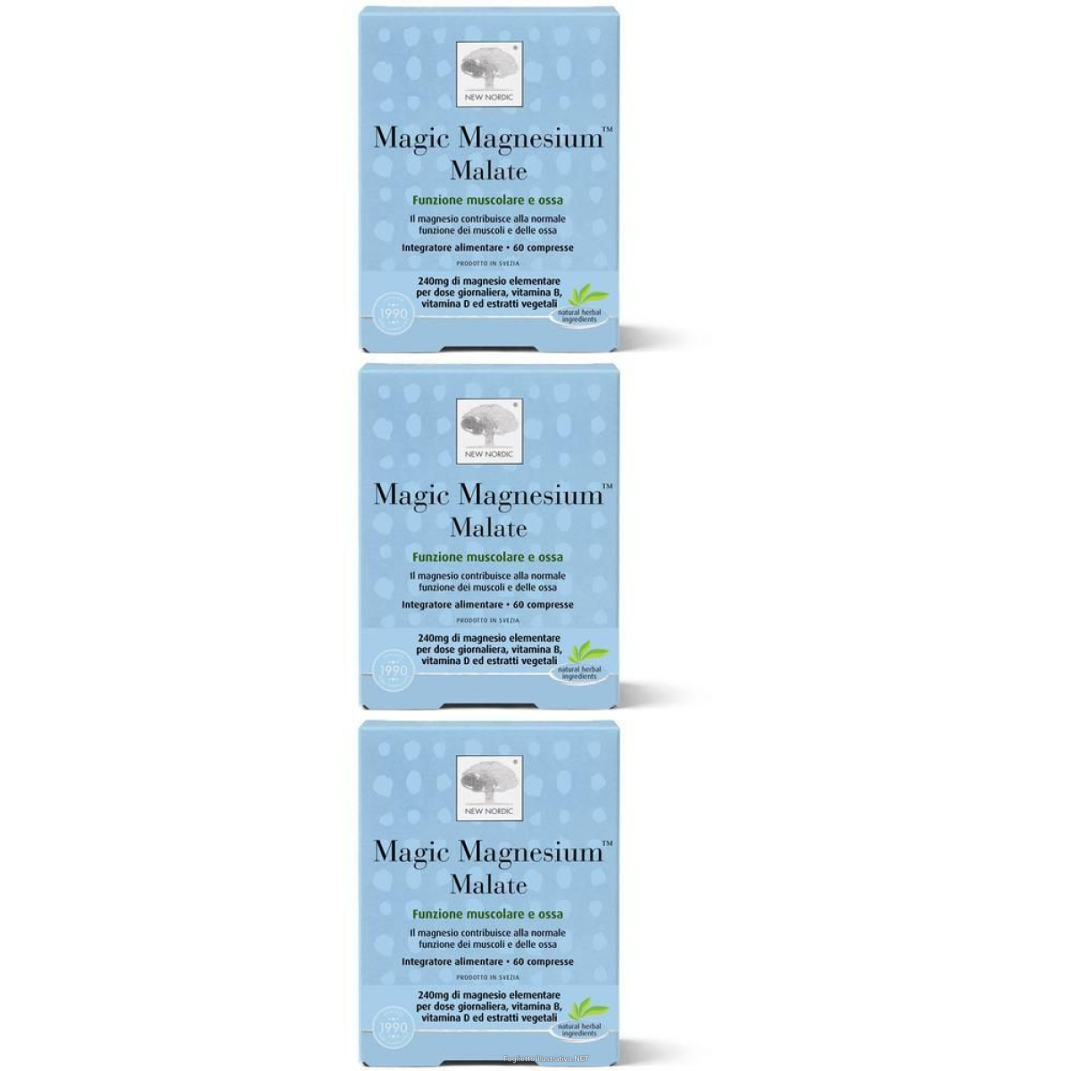 Cerca Offerte di new nordic magic magnesium malate compresse 3x84,9 g e acquista online