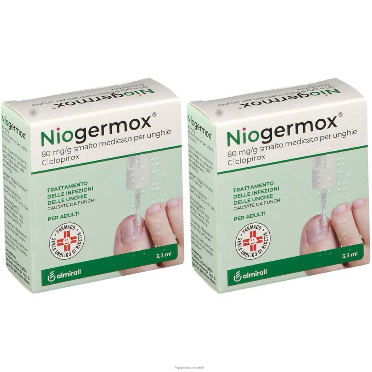 Cerca Offerte di niogermox® 80 mg/g smalto medicato per unghie 3,3 ml set da 2 2x3,3 e acquista online