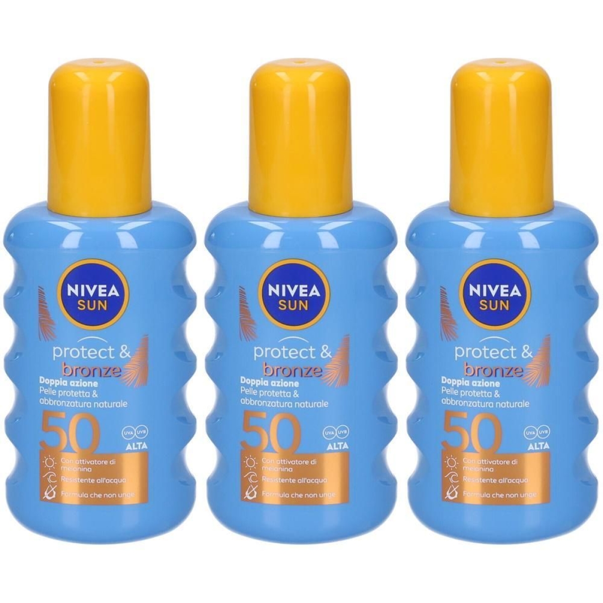 Cerca Offerte di Nivea sun protezione solare spray spf 50+ 3x200 ml e acquista online
