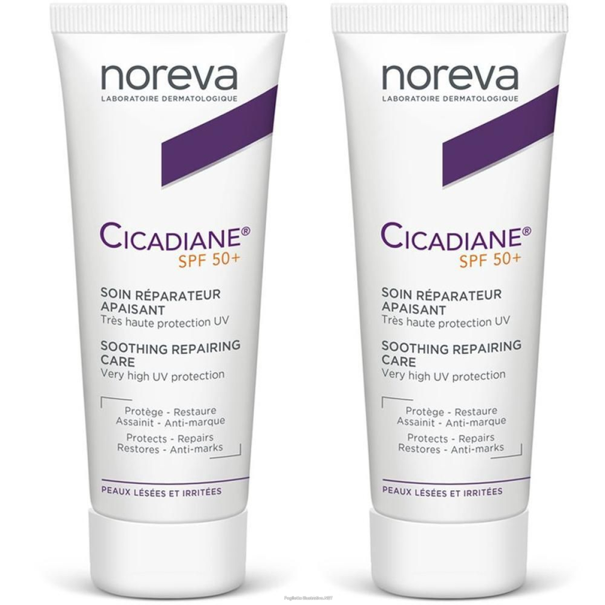Cerca Offerte di noreva cicadiane® spf50+ trattamento riparatore lenitivo 2x40 ml crema e acquista online
