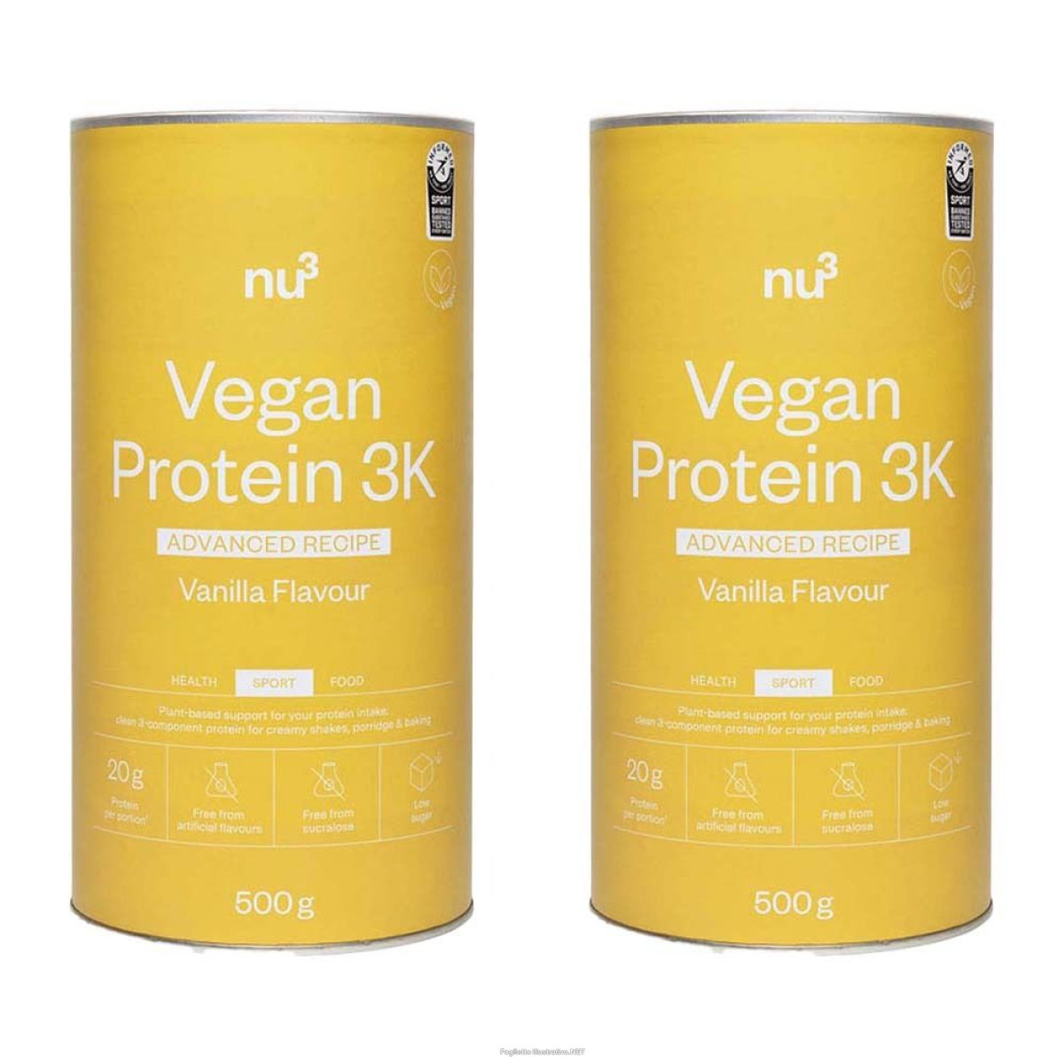 Cerca Offerte di nu3 clean vegan protein 3k vanille set da 2 2x500 g polvere e acquista online