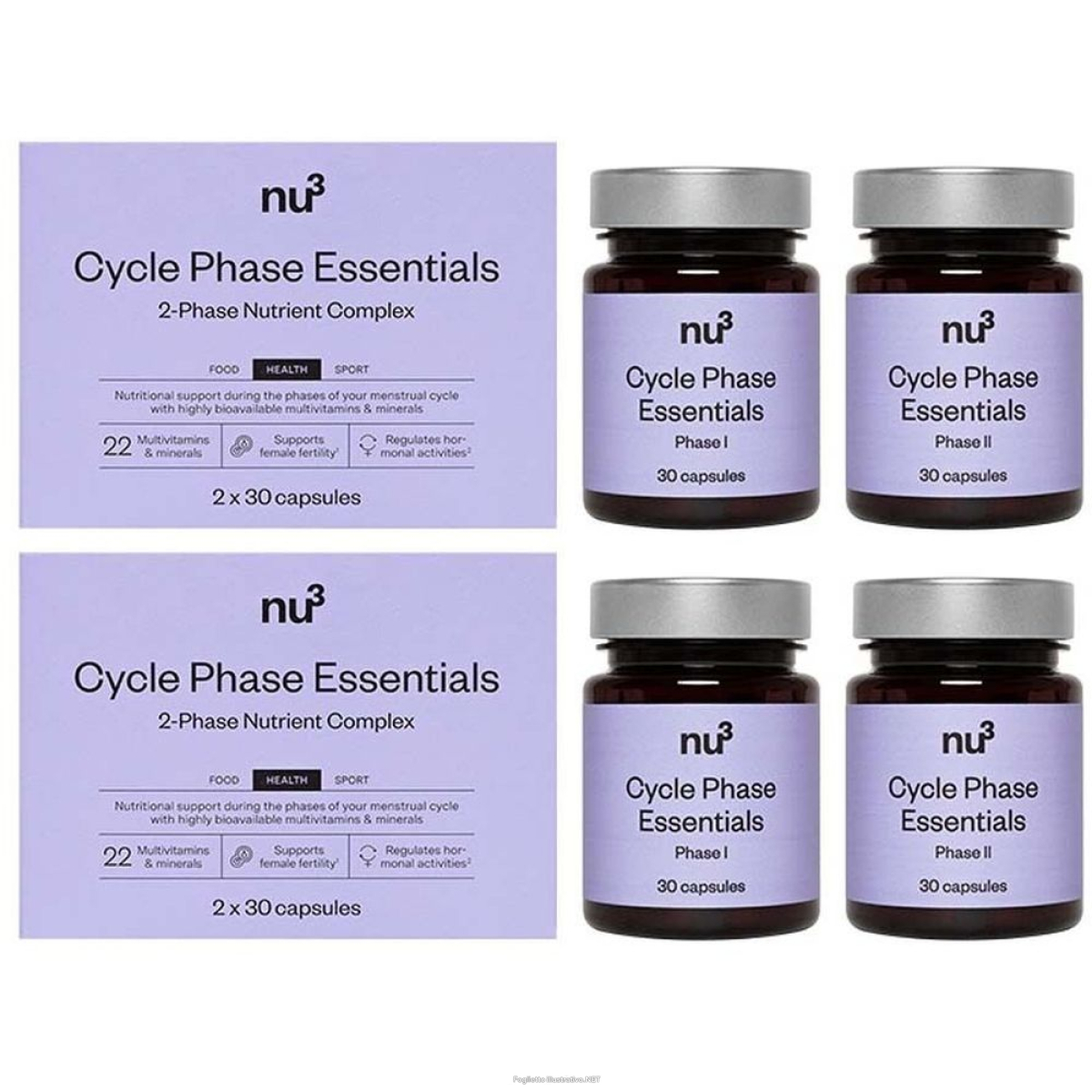 Cerca Offerte di nu3 cycle phase essentials per sostenere il ciclo mestruale set da 2 e acquista online