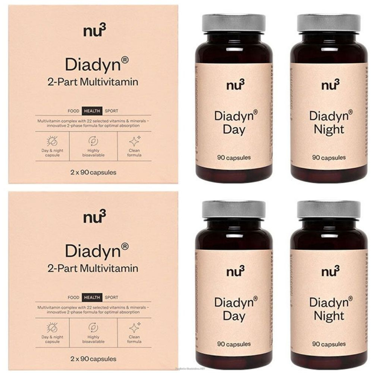 Cerca Offerte di nu3 diadyn multivitaminico in 2 fasi 2x2x90 pz capsule e acquista online