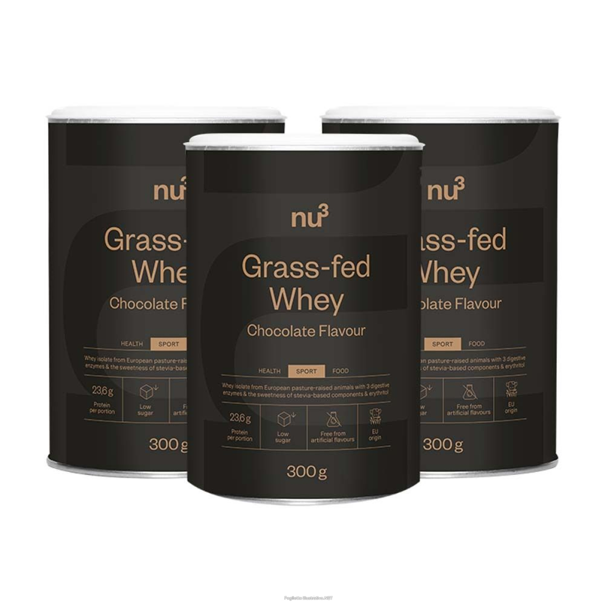 Cerca Offerte di nu3 grass-fed whey, cioccolato set da 3 3x300 g polvere e acquista online