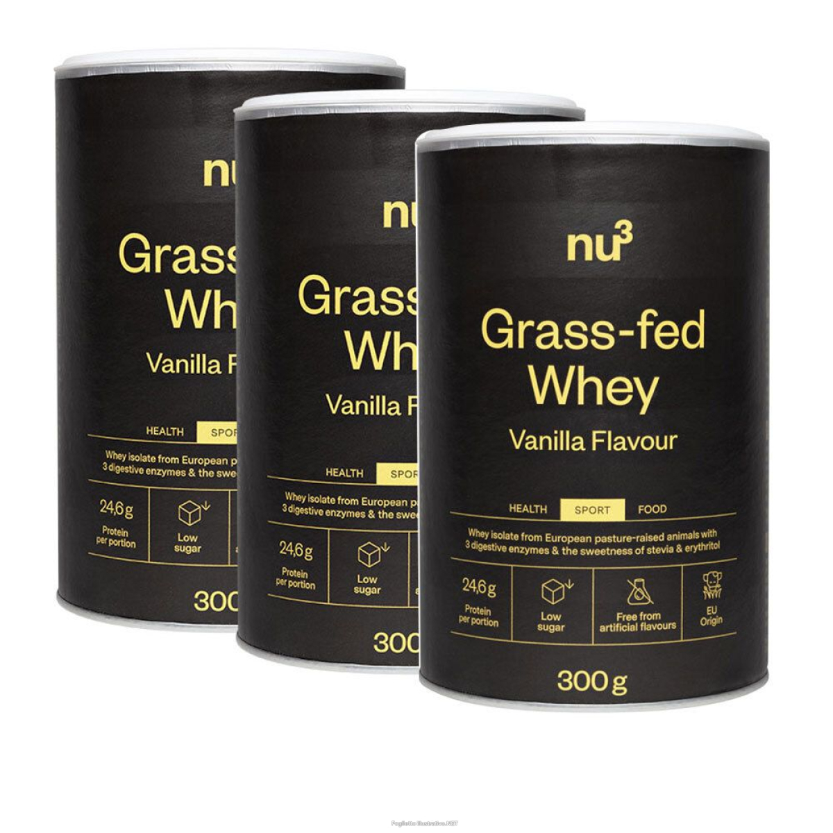 Cerca Offerte di nu3 grass-fed whey, vaniglia set da 3 3x300 g polvere e acquista online