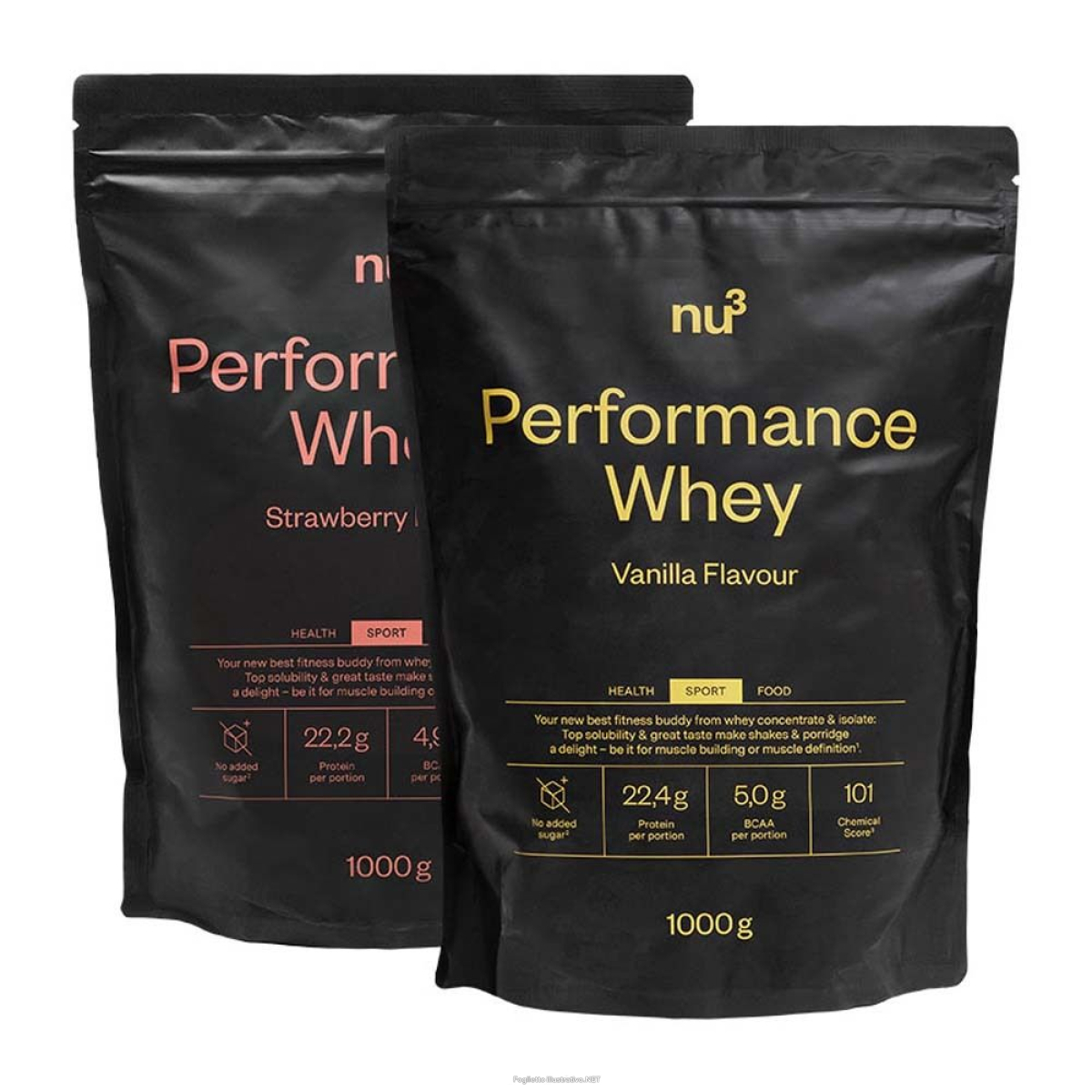 Cerca Offerte di nu3 performance whey vaniglia + fragola 2x1000 g polvere e acquista online