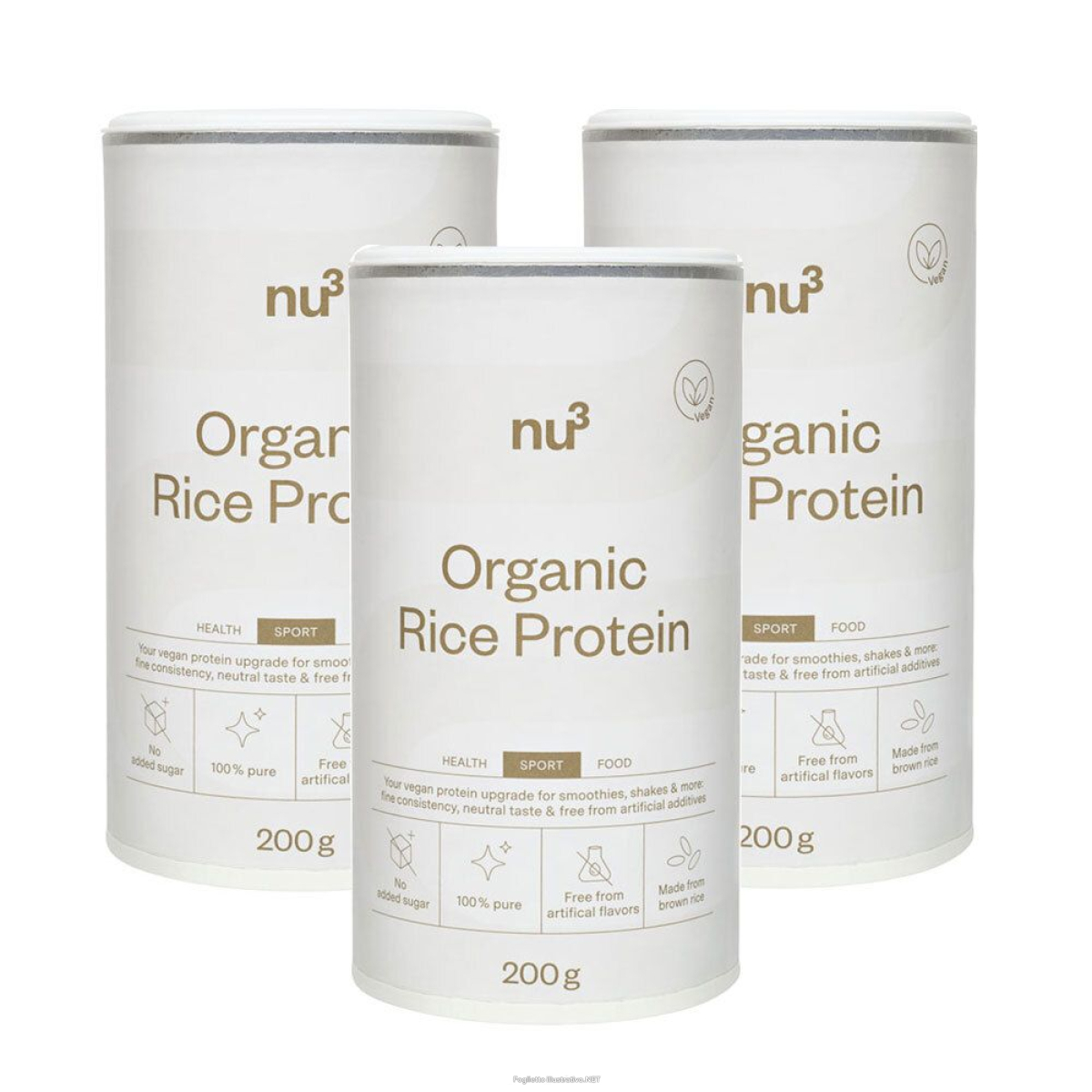 Cerca Offerte di nu3 proteine del riso bio set da 3 3x200 g polvere e acquista online