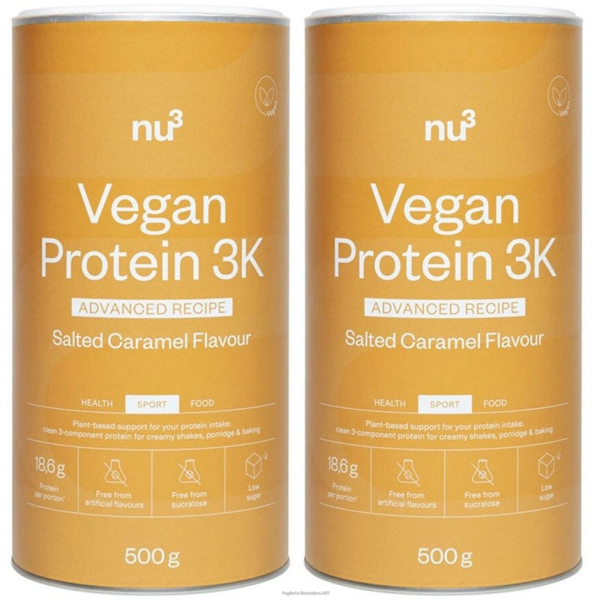 Cerca Offerte di nu3 vegan protein 3k advanced salted caramel 2x500 g polvere e acquista online