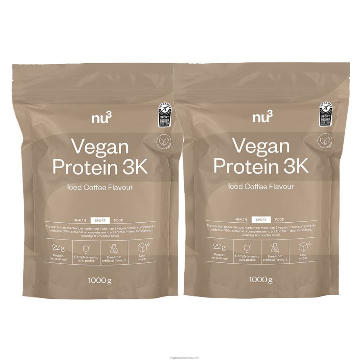 Cerca Offerte di nu3 vegan protein 3k caffè freddo set da 2 2x1000 g polvere e acquista online