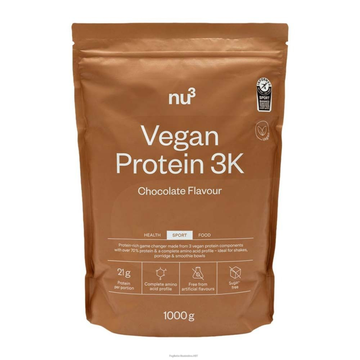 Cerca Offerte di nu3 vegan protein 3k cioccolato 1000 g polvere e acquista online
