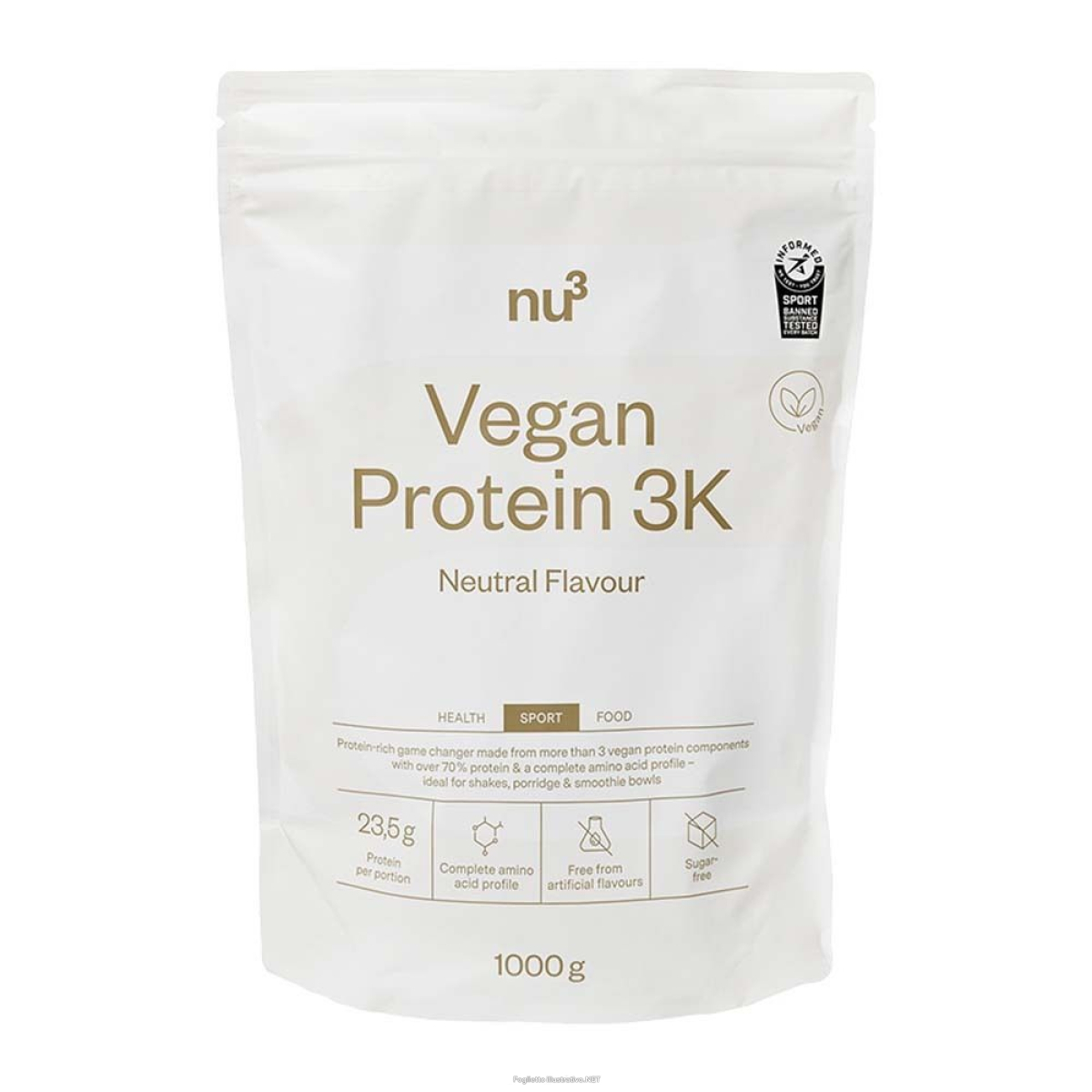 Cerca Offerte di nu3 vegan protein 3k, neutro 1000 g polvere e acquista online