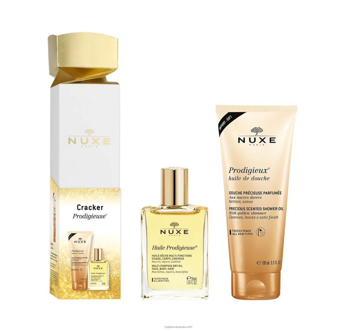 Cerca Offerte di nuxe cofanetto natale 2025 cracker huile prodigieuse - olio prodigioso secco 30 ml + olio doccia prodigioso 100 ml e acquista online