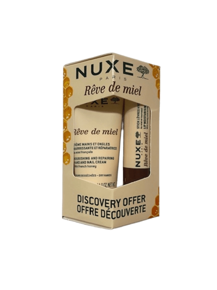 Cerca Offerte di Nuxe cofanetto reve de miel duo crema mani e unghie 30 ml + stick labbra idratante 4 gr e acquista online