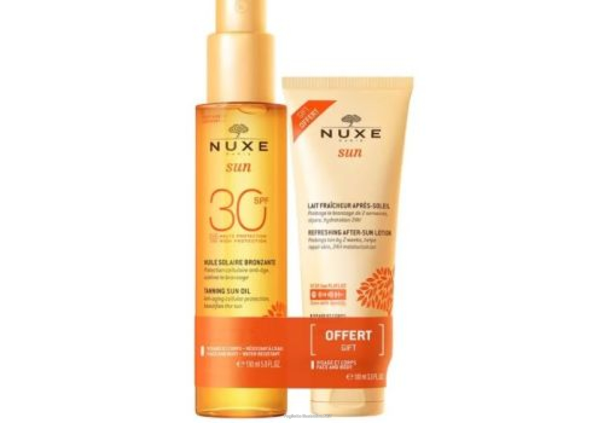 Cerca Offerte di nuxe sun olio solare abbronzante spf 30 150ml + nuxe sun latte doposole 100ml in omaggio e acquista online