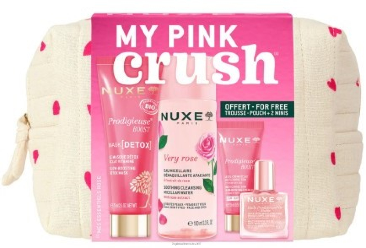 Cerca Offerte di nuxe trousse pink crush 251 acqua micellare very rose 100 ml + 1 boost maschera detox 75 ml + 1 boost crema gel 15 ml + 1 huile prodigieuse or floral 10 ml e acquista online