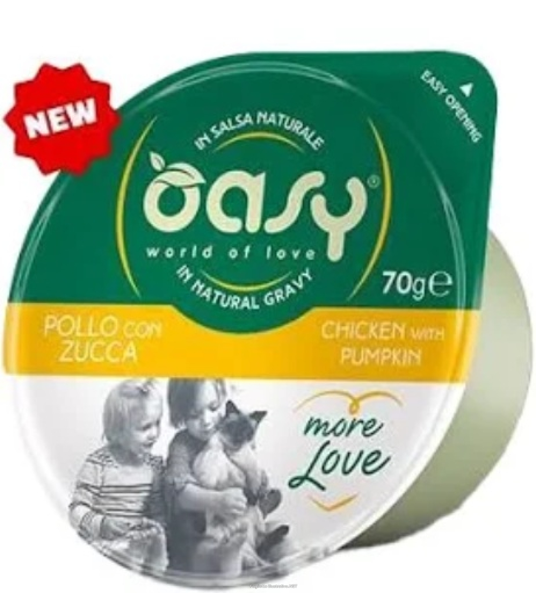 Cerca Offerte di oasy gatto more love in cup adulto pollo & zucca 70 gr e acquista online