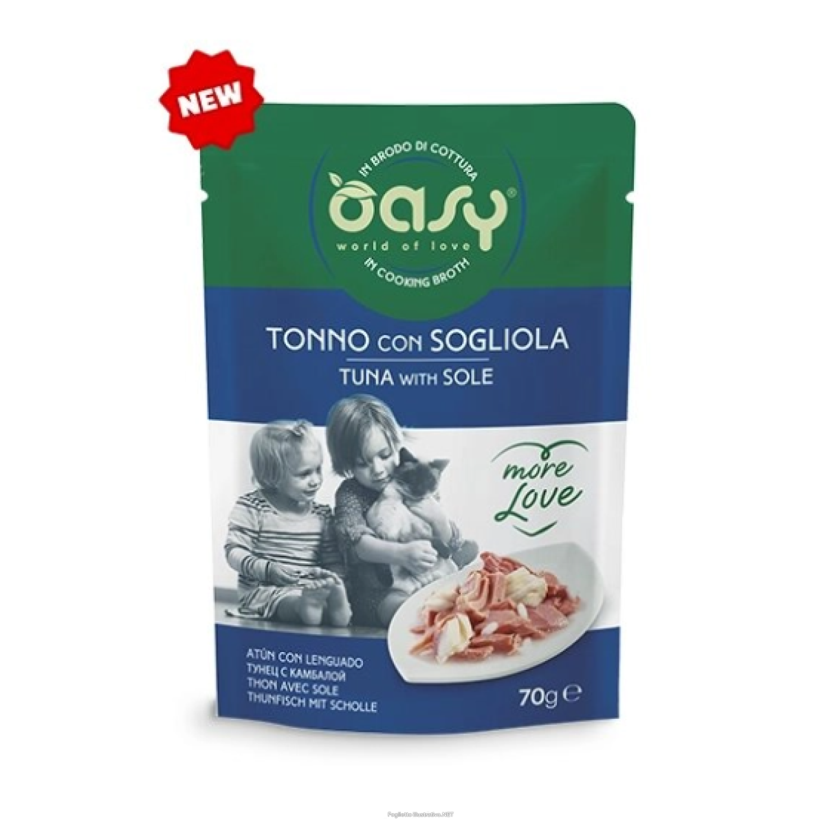 Cerca Offerte di oasy gatto more love in lattina adulto tonno & sogliola 70 gr e acquista online