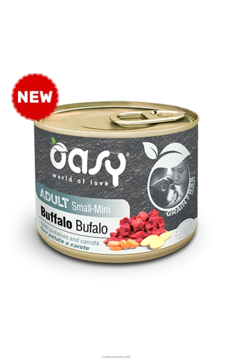 Cerca Offerte di oasy grain free cibo umido bufalo per cani adulti taglia piccola/molto piccola 200g e acquista online