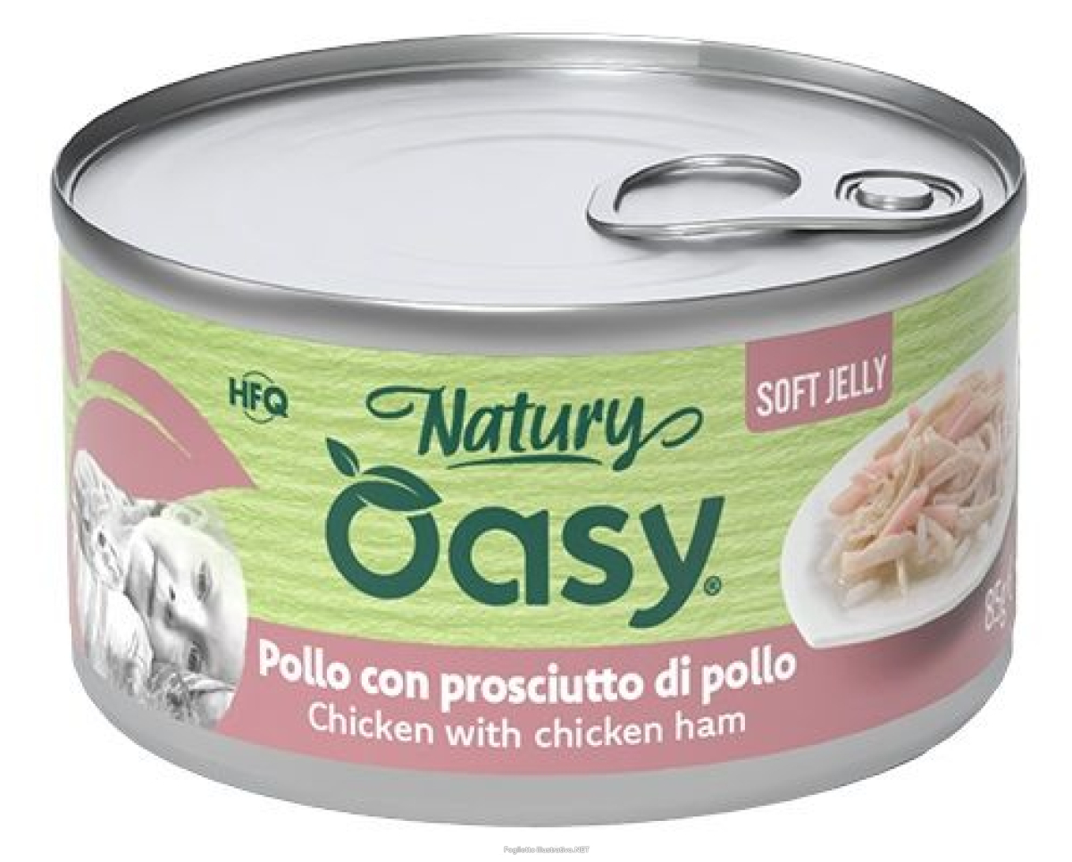 Cerca Offerte di oasy wet cat natury soft jelly pollo con prosciutto di pollo lattina 150 g e acquista online