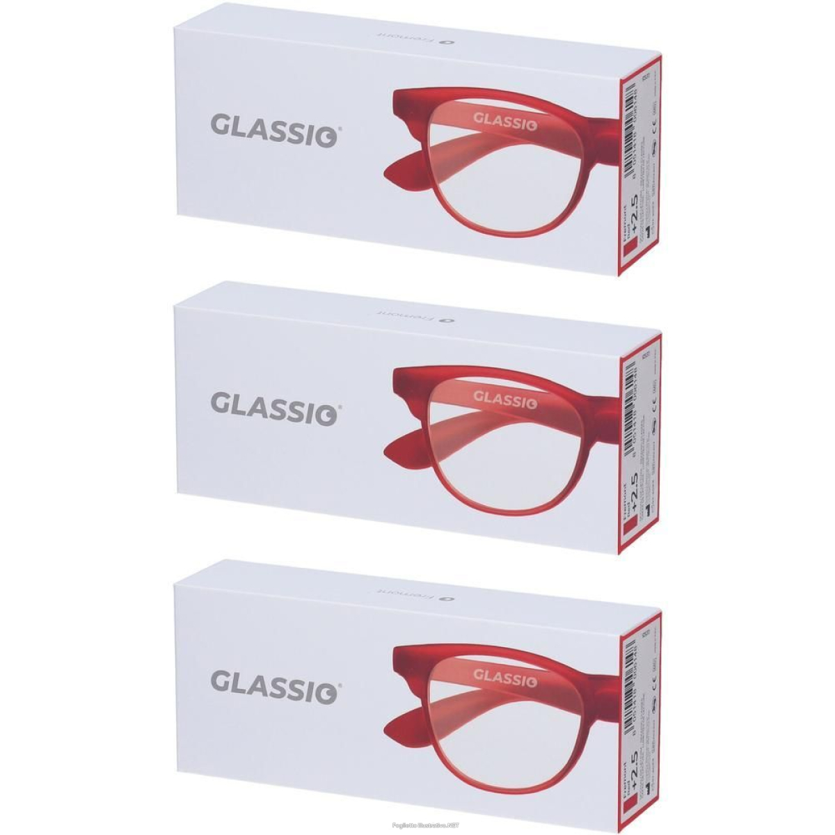 Cerca Offerte di Occhiali da Lettura Glassio Fremont Colore Rosso Gradazione +2,5 3x1 S e acquista online