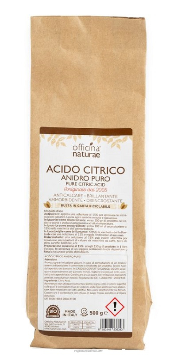 Cerca Offerte di officina naturae acido citrico anidro puro anticalcare brillantante ammorbidente disincrostante 500 grammi e acquista online