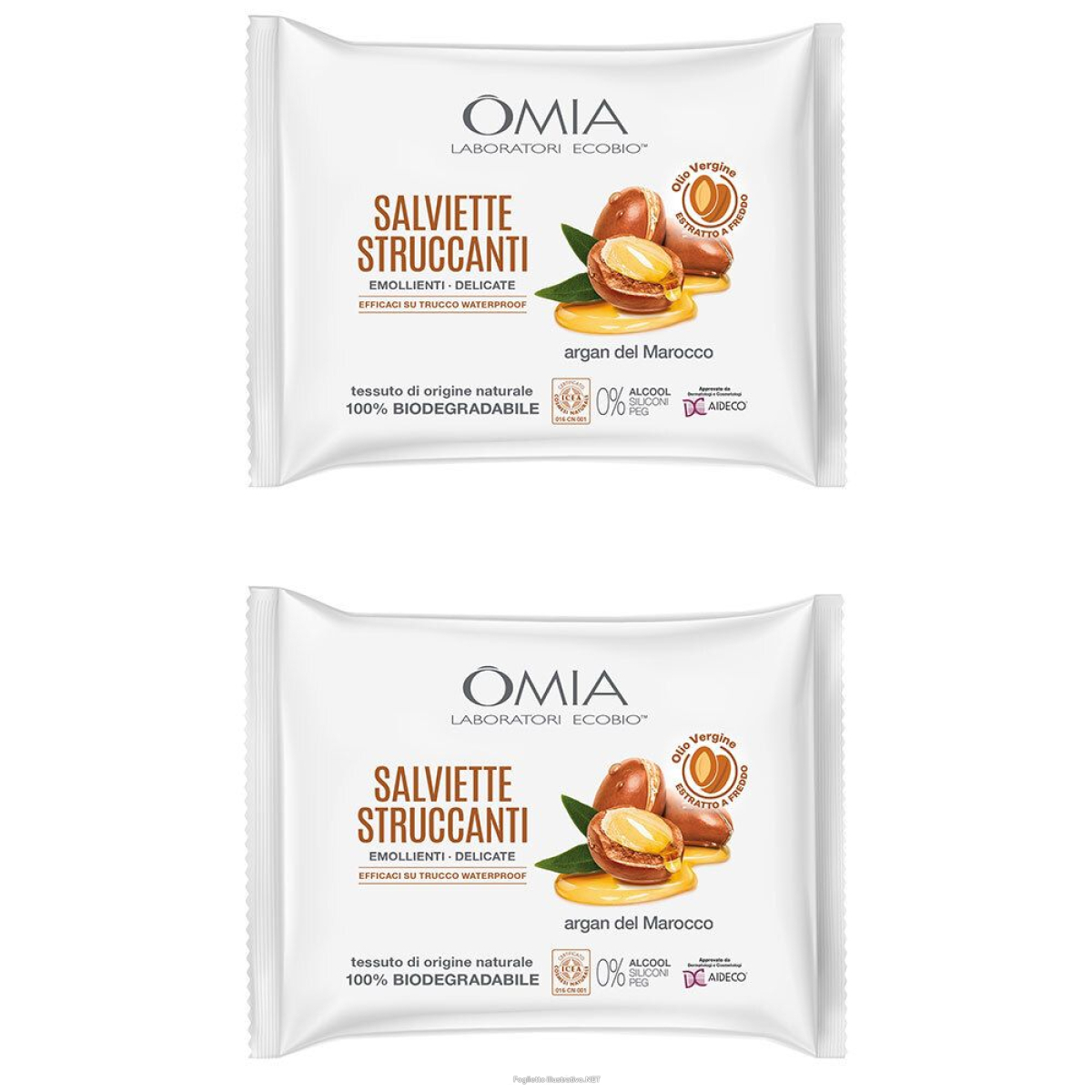 Cerca Offerte di omia ecobio salvietta struccante viso argan set da 2 2x20 pz salviette e acquista online