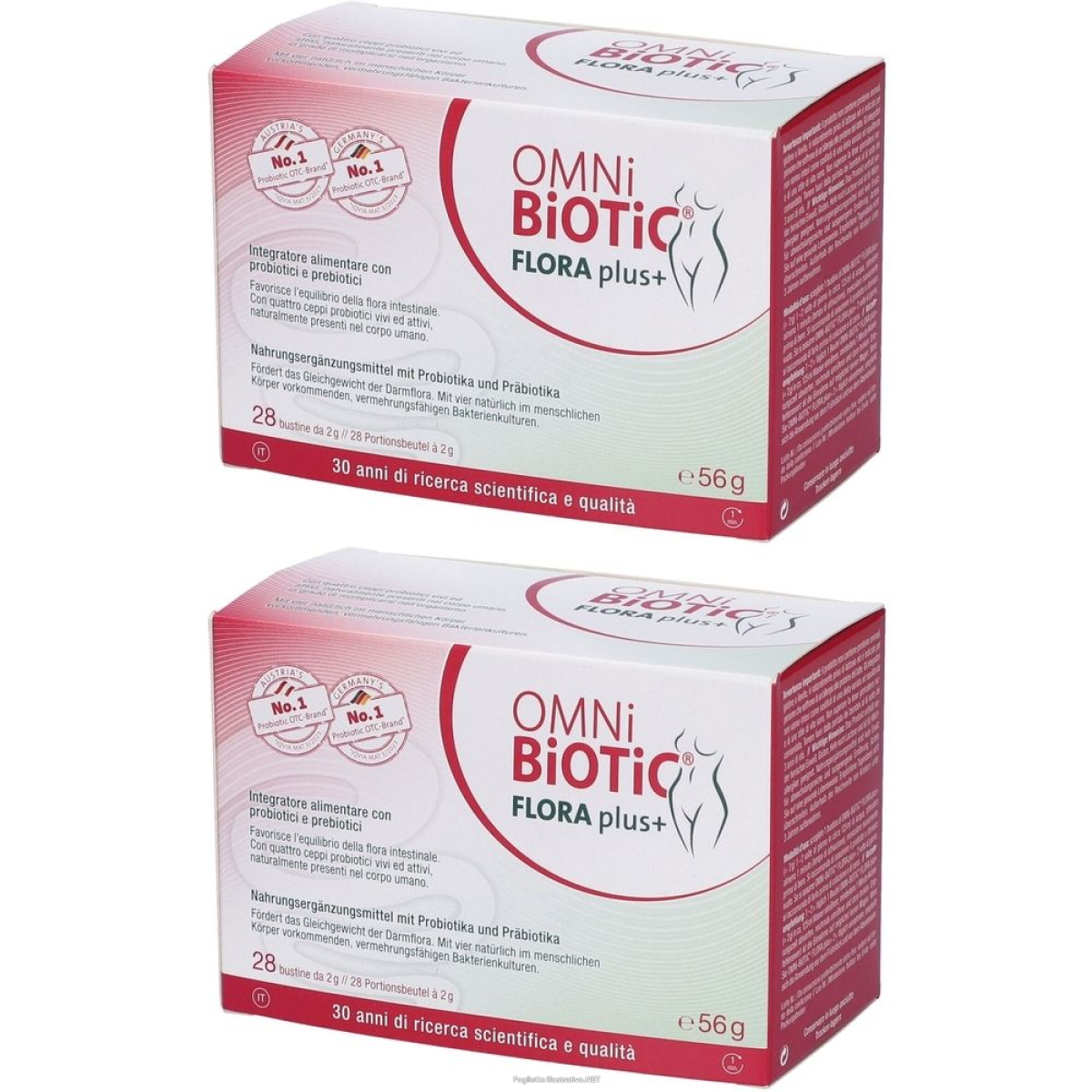 Cerca Offerte di omni biotic flora plus+ 28 bustine da 2 g set da 2x56 g e acquista online