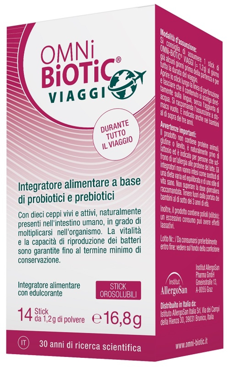 Cerca Offerte di Omni biotic viaggi integratore di probiotici e prebiotici per l'equilibrio della flora intestinale 14 stick e acquista online