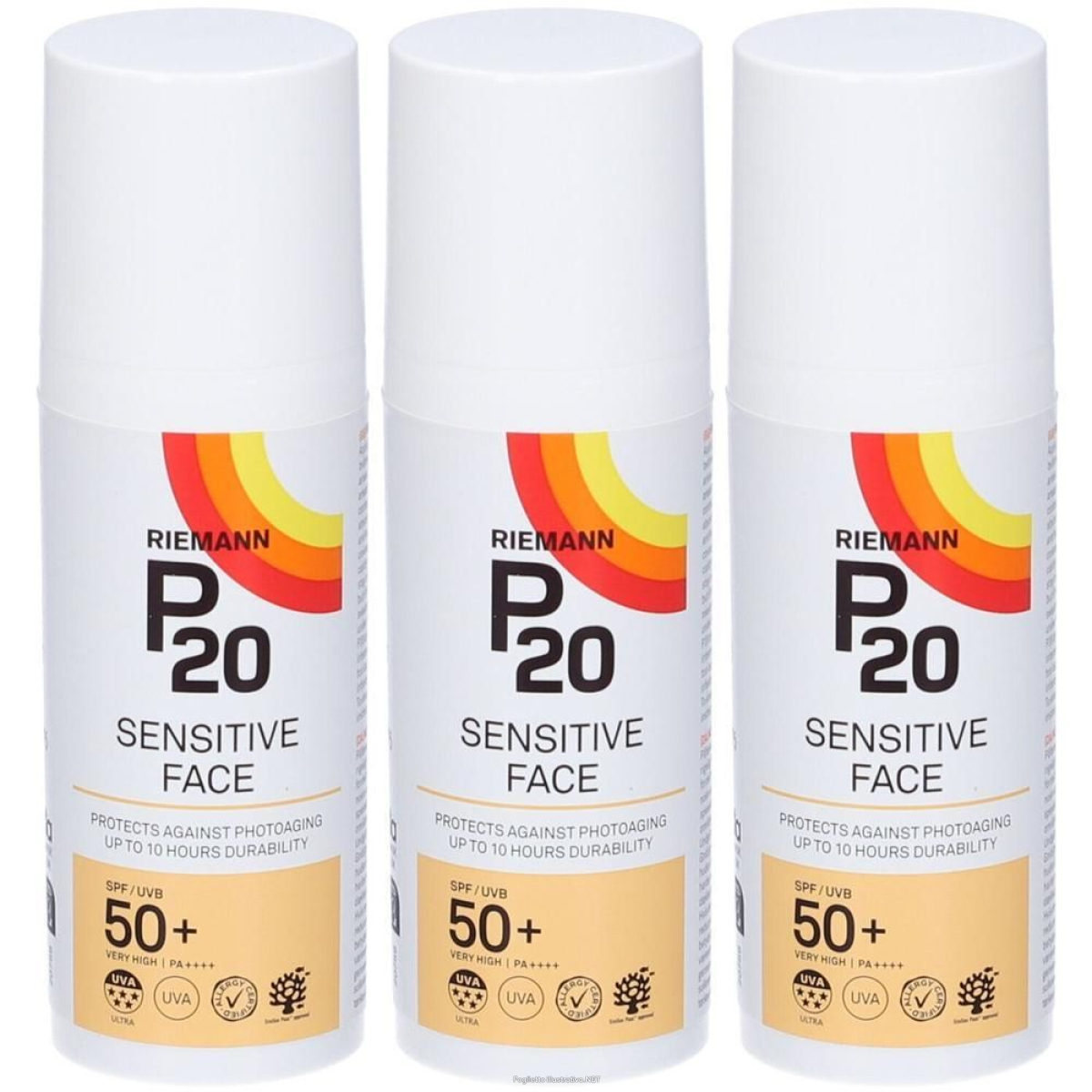 Cerca Offerte di p20 protezione solare viso spf 50+ 3x50 g crema e acquista online