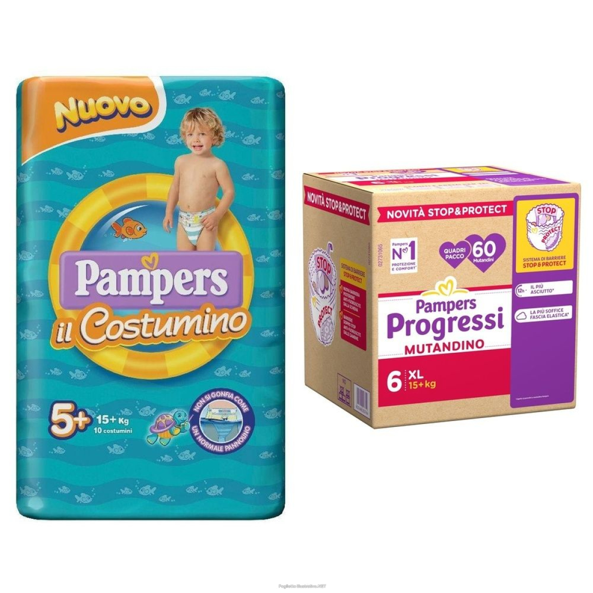 Cerca Offerte di pampers quadri progressi mutandino xl 15+ kg + il costumino 5+ e acquista online