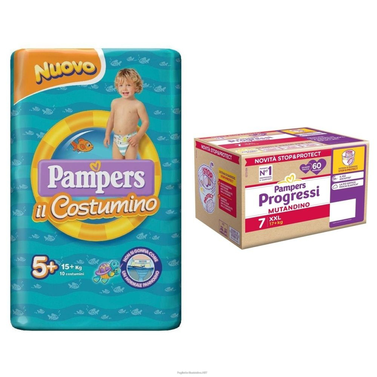 Cerca Offerte di pampers quadri progressi mutandino xxl 17+ kg + il costumino 5 e acquista online